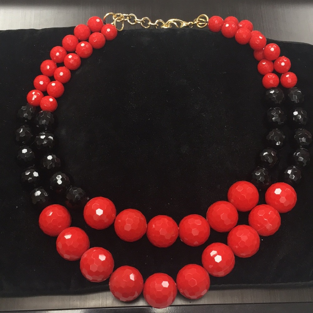 Red and black bead necklace